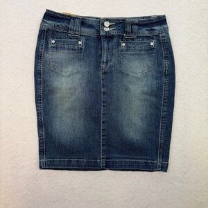 90s Younique Knee Length Low Rise Denim Skirt Size 5